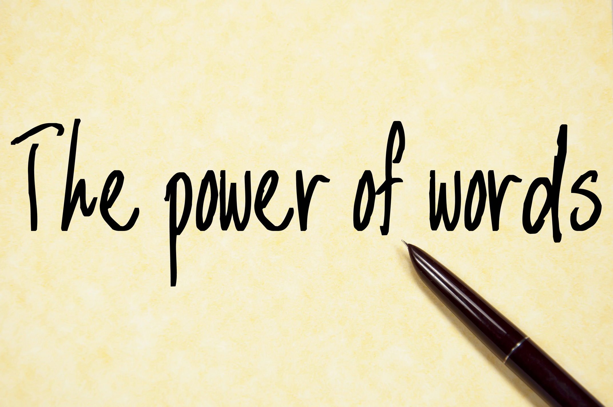 the power of words text write on paper